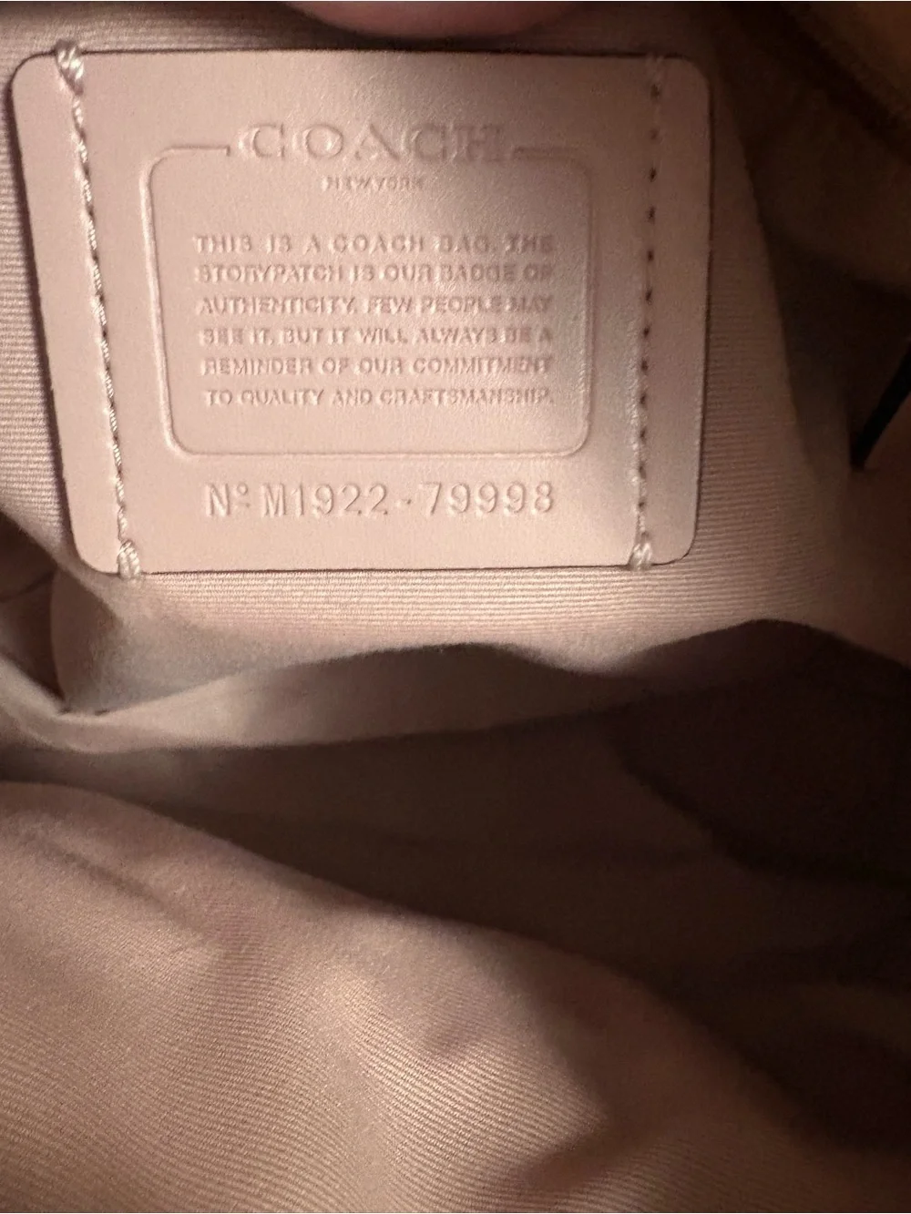 Coach Beige Signature Tote with Pink Trim and Strap